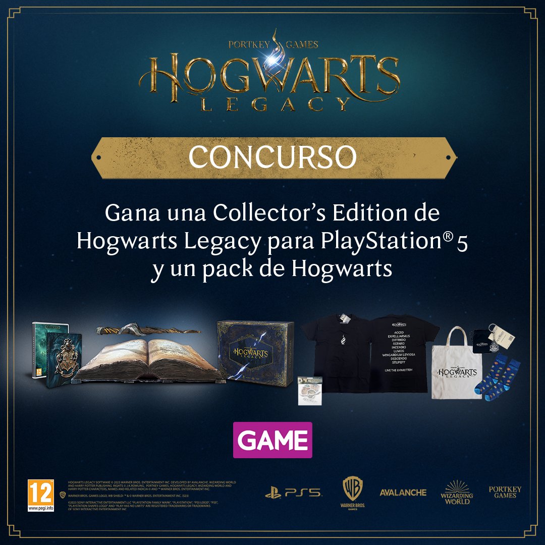 ¡SORTEAMOS una COLLECTOR'S EDITION de HOGWARTS LEGACY para PS5 + PACK DE HOGWARTS! ✨

👥 Sigue a <a href="/VideojuegosGAME/">GAME España</a> y <a href="/WBGamesSpain/">Warner Bros. Games Spain</a>.
🔁 RT o cita este tuit.
💬 Menciona a un amigo/a con #MeVoyAHogwartsConGAME.

¡Hazte con HOGWARTS LEGACY en GAME! ⤵
ow.ly/EWA550Ogtq8