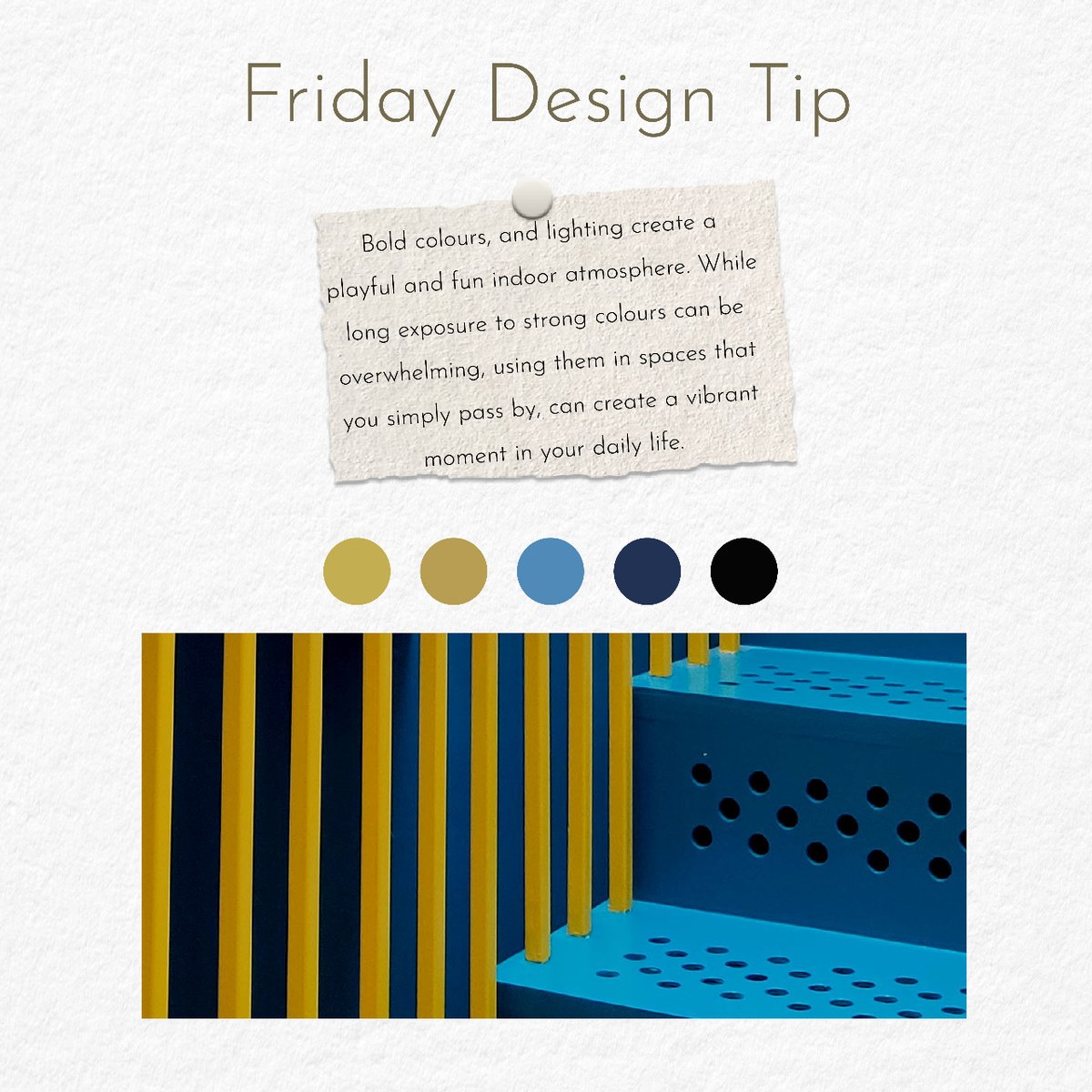 Skala_Studio's tweet image. Bold colours and lighting create a playful and fun indoor atmosphere. While long exposure to strong colours can be overwhelming, using them in spaces that you simply pass by, can create a vibrant moment in your daily life.
#designtips
#healthyliving
#colourfuldesign