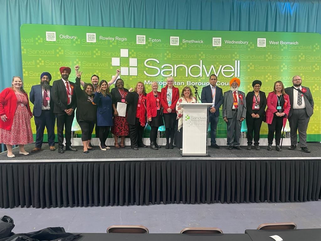 SandwellLabour's tweet photo. Congratulations to all our new and returning councillors. 

We won 22 out of the 24 seats up for grabs yesterday with Labour gains in Abbey, Langley, Newton and Old Warley. 

Congratulations also to @UKLabour colleagues across the country, winning for a better Britain. https://t.co/IEY5uyHHZX