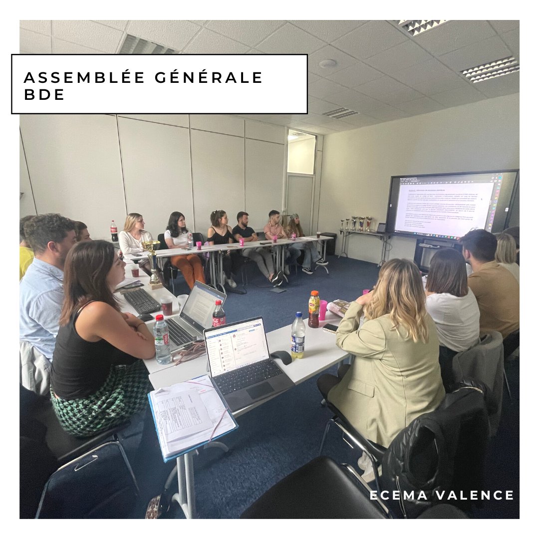 𝑨𝒔𝒔𝒆𝒎𝒃𝒍𝒆́𝒆 𝒈𝒆́𝒏𝒆́𝒓𝒂𝒍𝒆 𝒅𝒖 𝒃𝒖𝒓𝒆𝒂𝒖 𝒅𝒆𝒔 𝒆́𝒕𝒖𝒅𝒊𝒂𝒏𝒕𝒔 🐯
Jeudi dernier, les membres du bureau des étudiants de l’Ecema (<a href="/bdecema/">Bd.</a>) se sont réunis, pour réaliser leur AG !
C’est donc le départ d’une nouvelle équipe motivée, pour une nouvelle année !✨