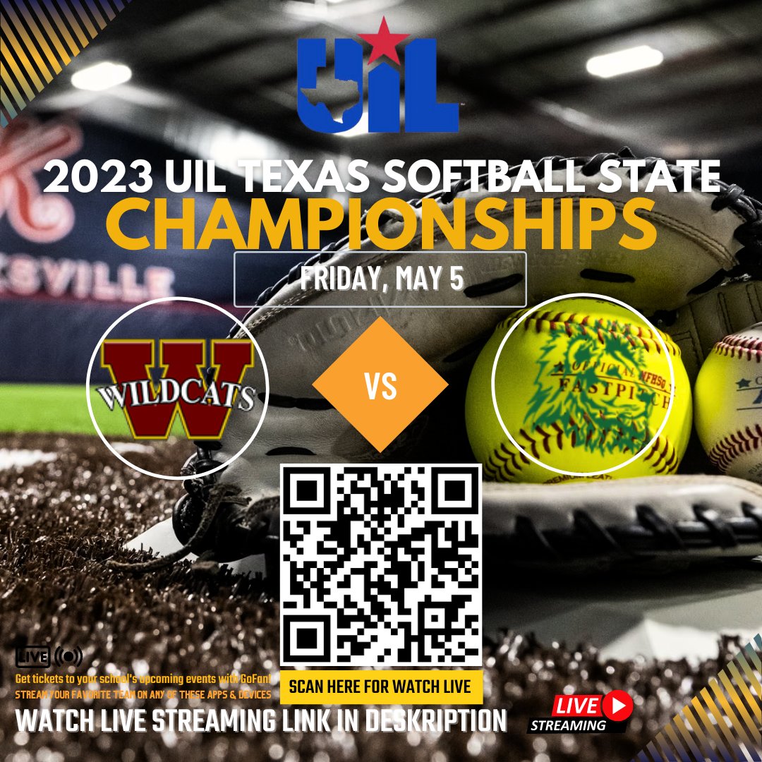 🥎 GAME DAY 🥎
Cypress Woods Vs Spring
'2023 UIL Texas Softball State Championships'
Wildcats ⚡️ Lions
📹 Watch Live : cutt.ly/W00uaAJ
The Spring (TX) varsity softball team has a home playoff game vs. Cypress Woods (Cypress, TX)
📅 Friday, May 5
⏰ 6:30p
@CyWood_Boosters