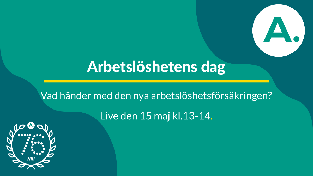 Varför är det viktigt att ha en arbetslöshetsförsäkring? Varför behövs ett nytt regelverk? Kommer den nya försäkringen att träda i kraft? 
Seminarium 15 maj med Irene <a href="/Wennemo/">Irene Wennemo</a>, Maria Hemström Hemmingsson, Anders Forslund, Anna Glennert och <a href="/utterstrom/">Andreas Utterström</a>. facebook.com/akademikernas