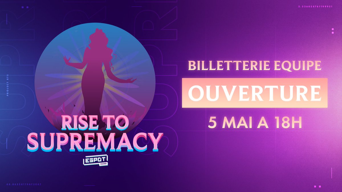 espotparis's tweet photo. 📣 RISE TO SUPREMACY : BILLETTERIE ÉQUIPE OUVERTE

Vous avez été TRÈS nombreuses à monter vos teams 🔥

🎟 19 slots disponibles
➡️ 30€/joueuse (soit 150€ le slot)
🎮 https://t.co/3mWgEuGrBa

PRENEZ VOS PLACES 👉 https://t.co/nvNgrOcNOS https://t.co/DlSw3X5yVa