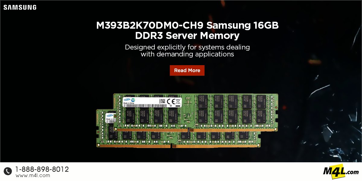The M393B2K70DM0-CH9 Samsung 16GB DDR3 ECC Registered Server Memory is designed explicitly for systems dealing with demanding applications and mission-critical environments.

Learn more visit our blog at: bit.ly/42aJqkU

#Samsung #DDR3Memory #16GBMemory #SamsungMemory