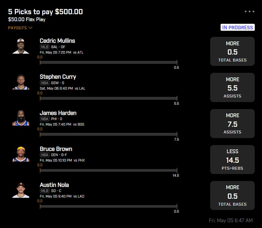 MathWinsBets's tweet image. Lots of value on PrizePicks this morning. Locking these two 5 pick in!! #MathWins