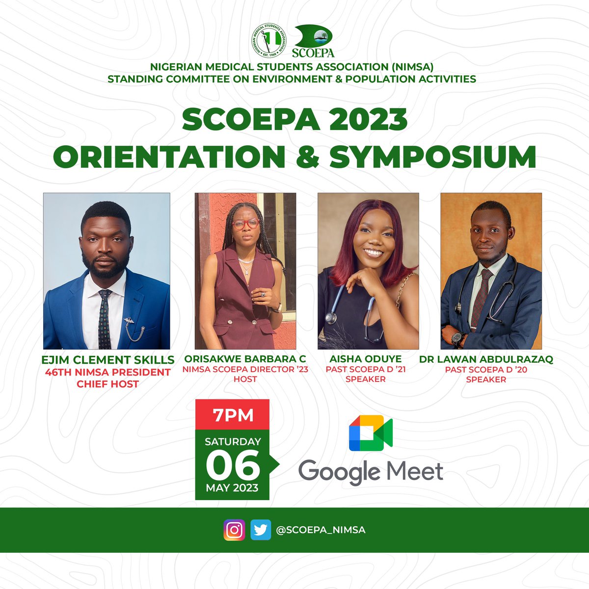 SCOEPA_NiMSA's tweet photo. NIGERIAN MEDICAL STUDENTS' ASSOCIATION

Standing committee on Environment and Population Activities(SCOEPA)💚💚

Greetings Dearest Nimsaites,

We are excited to announce the maiden Orientation session of the Standing committee for National Executives and local officers. https://t.co/GVIXBy2Kky