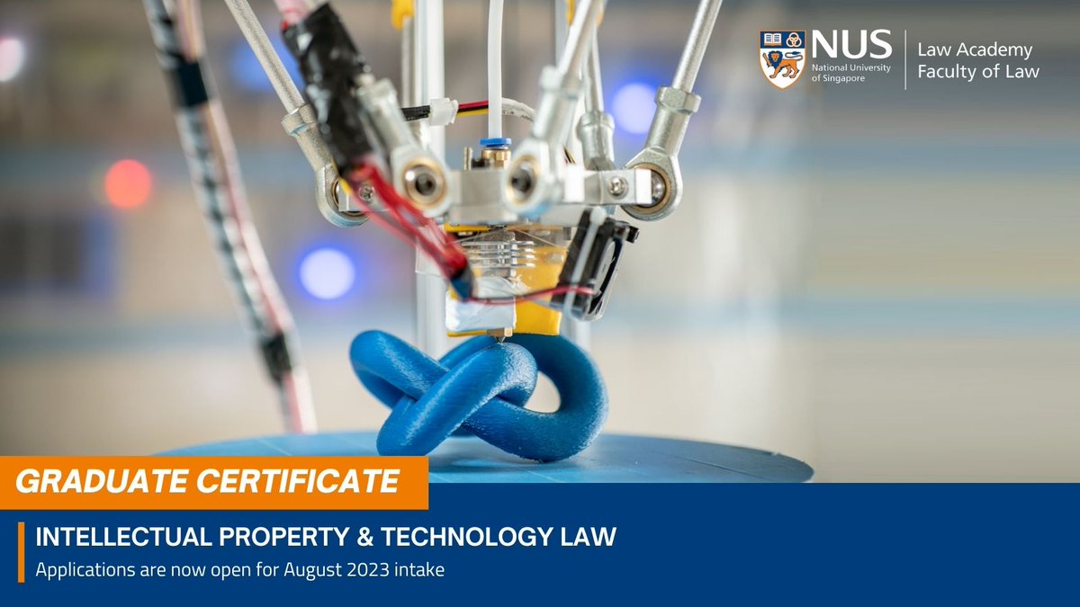 This programme offers a curated selection of modules taught by renowned visiting IP professors from around the world & by local faculty members. More details available at the NUS Law Academy website: nus.edu/3SHtK3I. SSG funding available for selected modules. Apply Now!