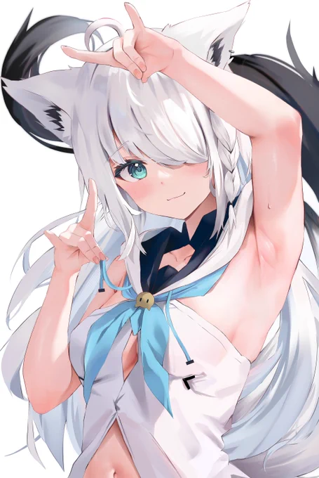 袖無しきーつね! #絵フブキ