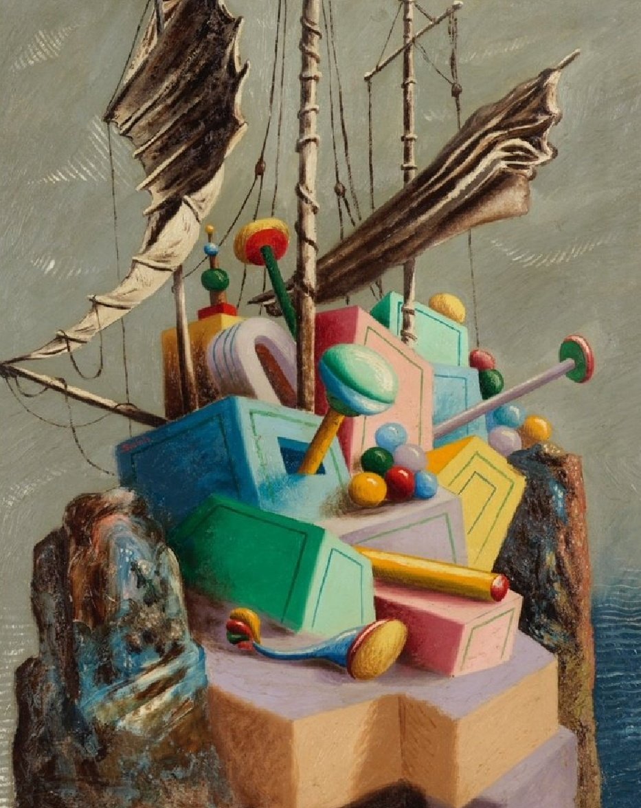 Letnapark's tweet photo. ... in den Pausen der Hoffnung

Alberto #Savinio, geb. Andrea de Chirico *25.8.1891 Athen - 5.5.1952 Rom

Schriftsteller, Maler, Komponist; anders als sein Bruder Giorgio de #Chirico Faschismus- &amp; NS-Gegner;
ua. #Kindheit des Nivasio Dolcemare

[Das verlorene Schiff, 1928] https://t.co/u2sc5b1GZh