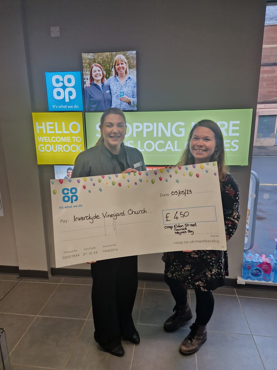 MeganGrant_16's tweet photo. Abi from @InverclydeVnyrd in collecting a £450 community donation that went towards their annual Easter egg hunt at the Gourock Bunny Park 🐣#ItsWhatWeDo @ImM1k3yG @EdMemberPioneer @TomBrown999 @Choldsworth1 @coopuk https://t.co/oh9T4tTZ5J
