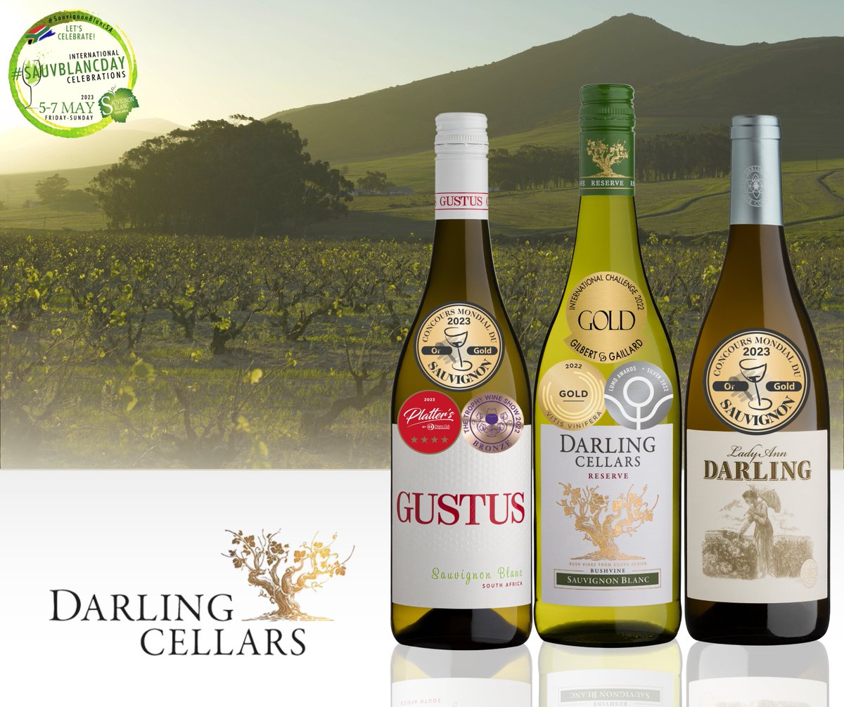 Sauvignon Blanc is South Africa's most popular wine cultivar! Celebrate #SauvBlancDay 2023! From Friday 5 May to Sunday 7 May, we're celebrating Darling Sauvignon Blanc! Amazing Tasting Room &amp; Online (bit.ly/3NBTQ8I) deals are available. 
#SauvBlancDay2023 #SauvBlancDay