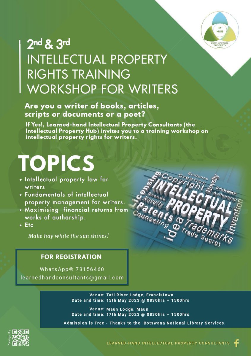 lillianmoremi's tweet photo. Intellectual Property Rights Training Workshop for Writers @Go_Francistown #Maun https://t.co/hwSNEuJAz1