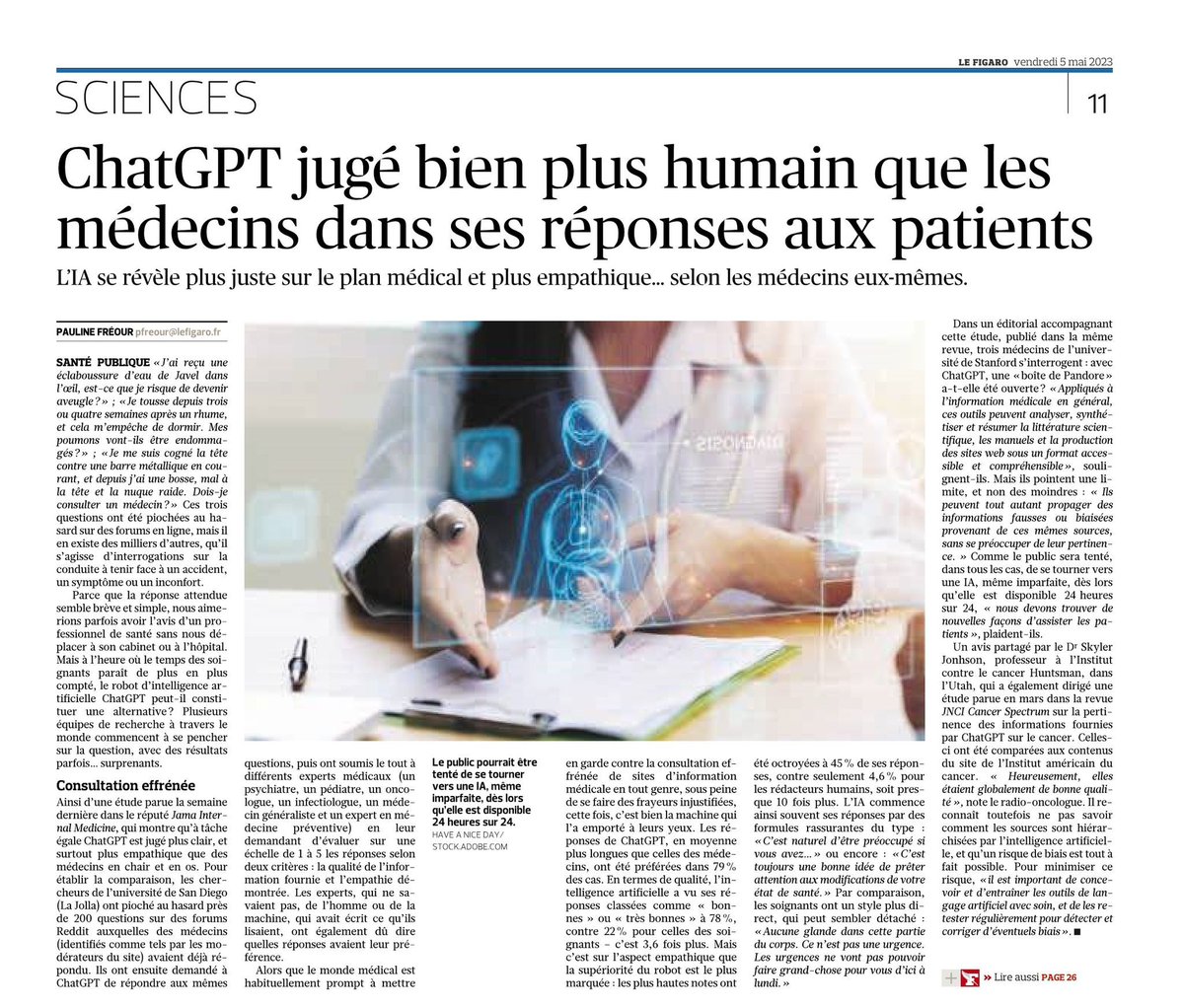 Voilà le genre de une que l'on va voir de plus en plus dans les prochains mois. 

On se rendra compte que finalement chaque professionnel (dans tous les domaines) est bien moins bon qu'on le pensait, et pas uniquement techniquement.

<a href="/dr_l_alexandre/">Docteur Laurent Alexandre</a>