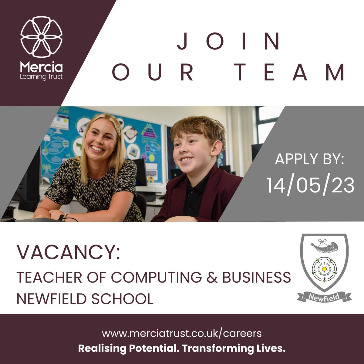 We have an exciting opportunity for an exceptional teacher to join our successful Computing & Enterprise Department at Newfield School.

Find out more about this role and apply: merciatrust.co.uk/blog/?pid=198&…

#sheffieldschools #teachingjob #computingteacher #businessteacher #secondary