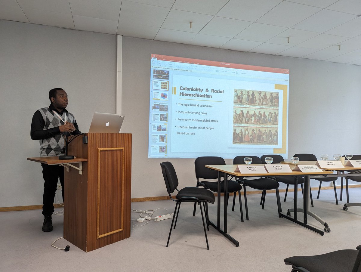 AgbogaVictor's tweet photo. "Forgive me in advance! I might sound more like an activist than an academic in this presentation."

Migration studies wasn't my forte, but I managed to pull this through with encouraging comments from the panel &amp; audience.😁

Lots of post-presentation discussions as well #EUIA23 https://t.co/7JFTmVn2Pz