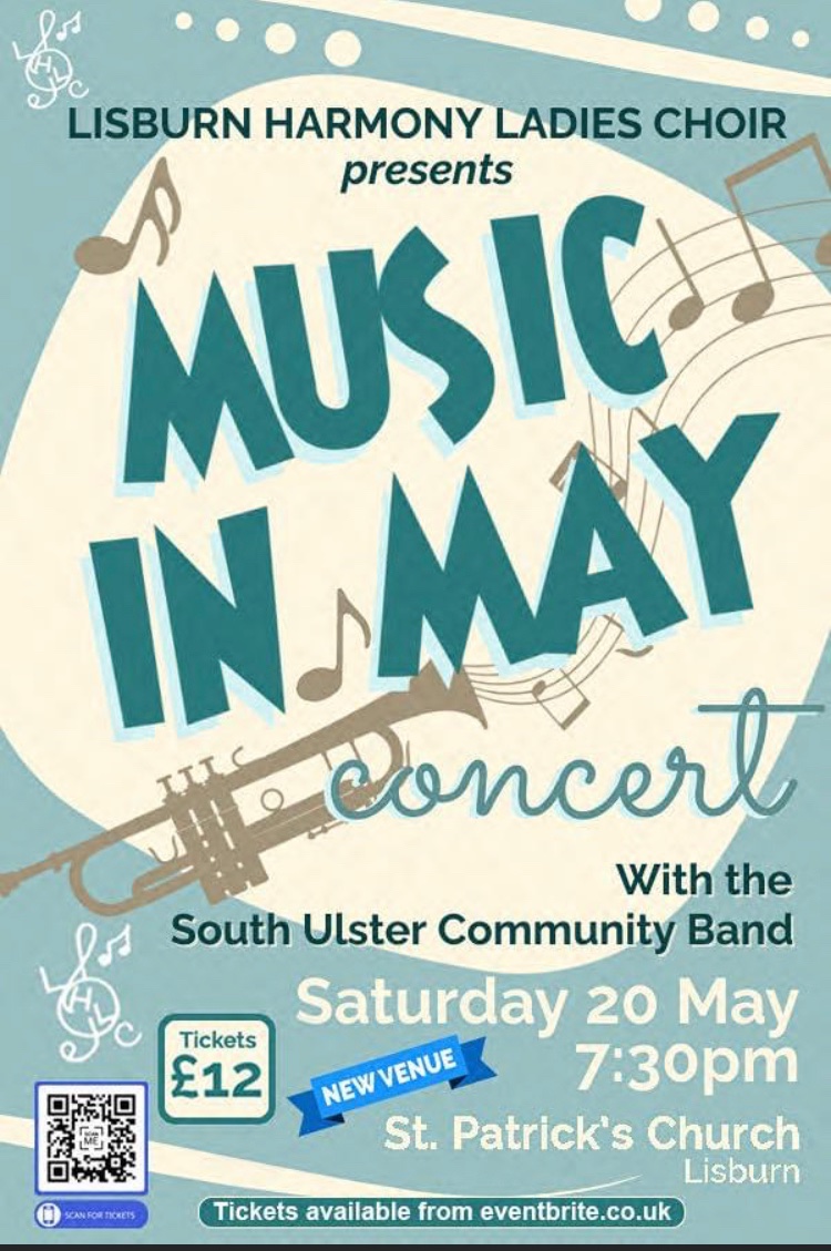 Hear favourites from the 50s at #MusicinMay with Lisburn’s own @LisburnHarmony - 20th May at St Patrick’s Church
🎫: eventbrite.com/e/512154727577
#supportlocalni #lisburn