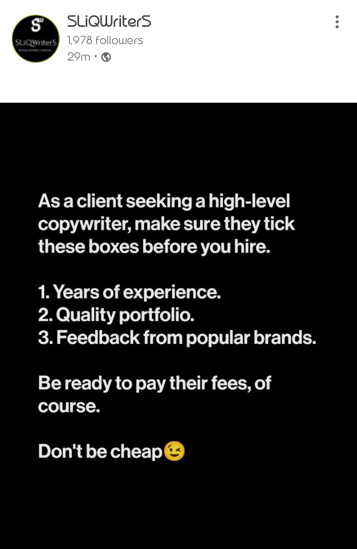 SliQWriterS's tweet photo. Do proper research before hiring!

@joinNomadi #Sliqwriters https://t.co/nQJbD8iH9l