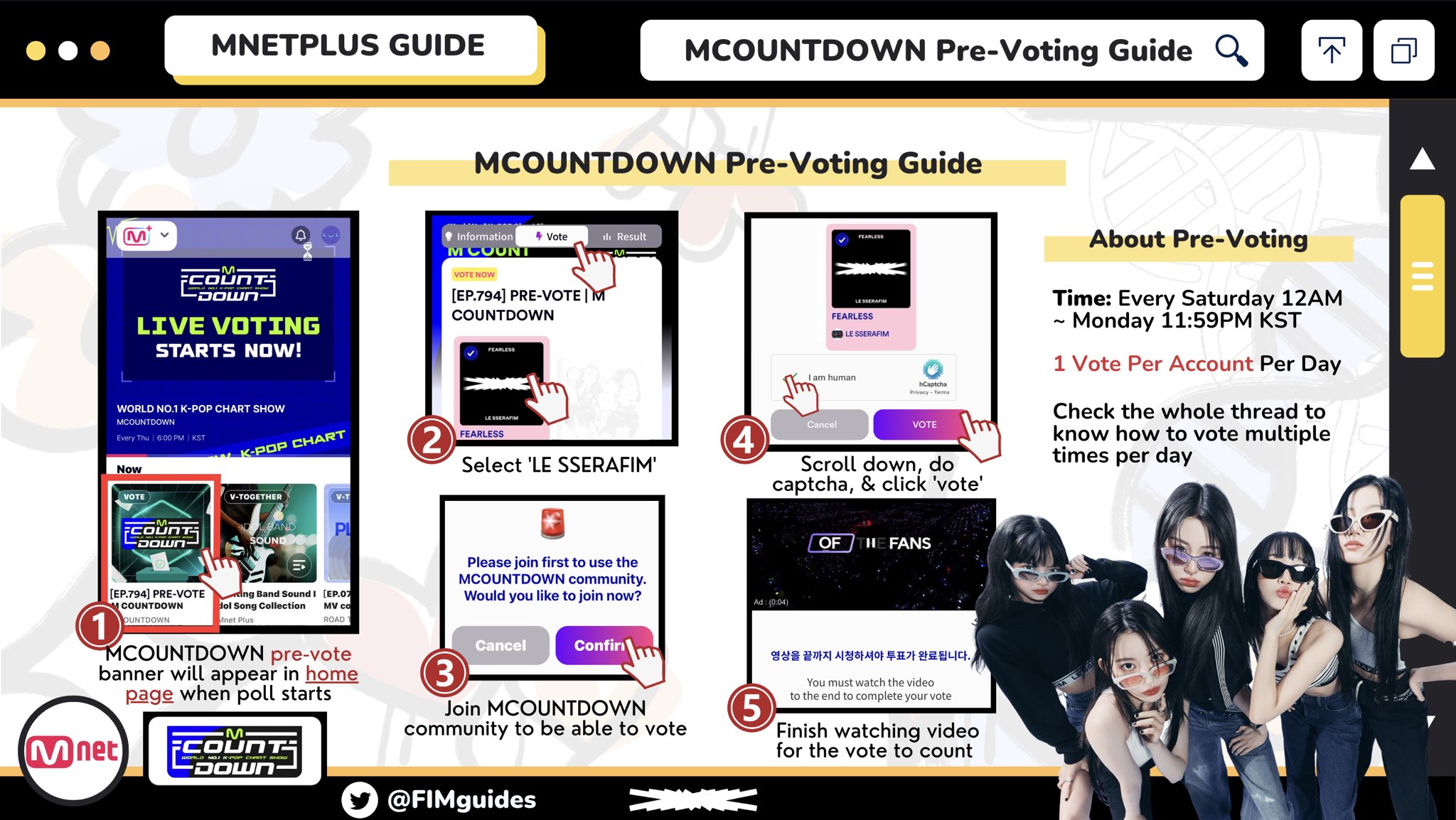 LE SSERAFIM GUIDES on Twitter "[📁] Voting Tutorial — Website