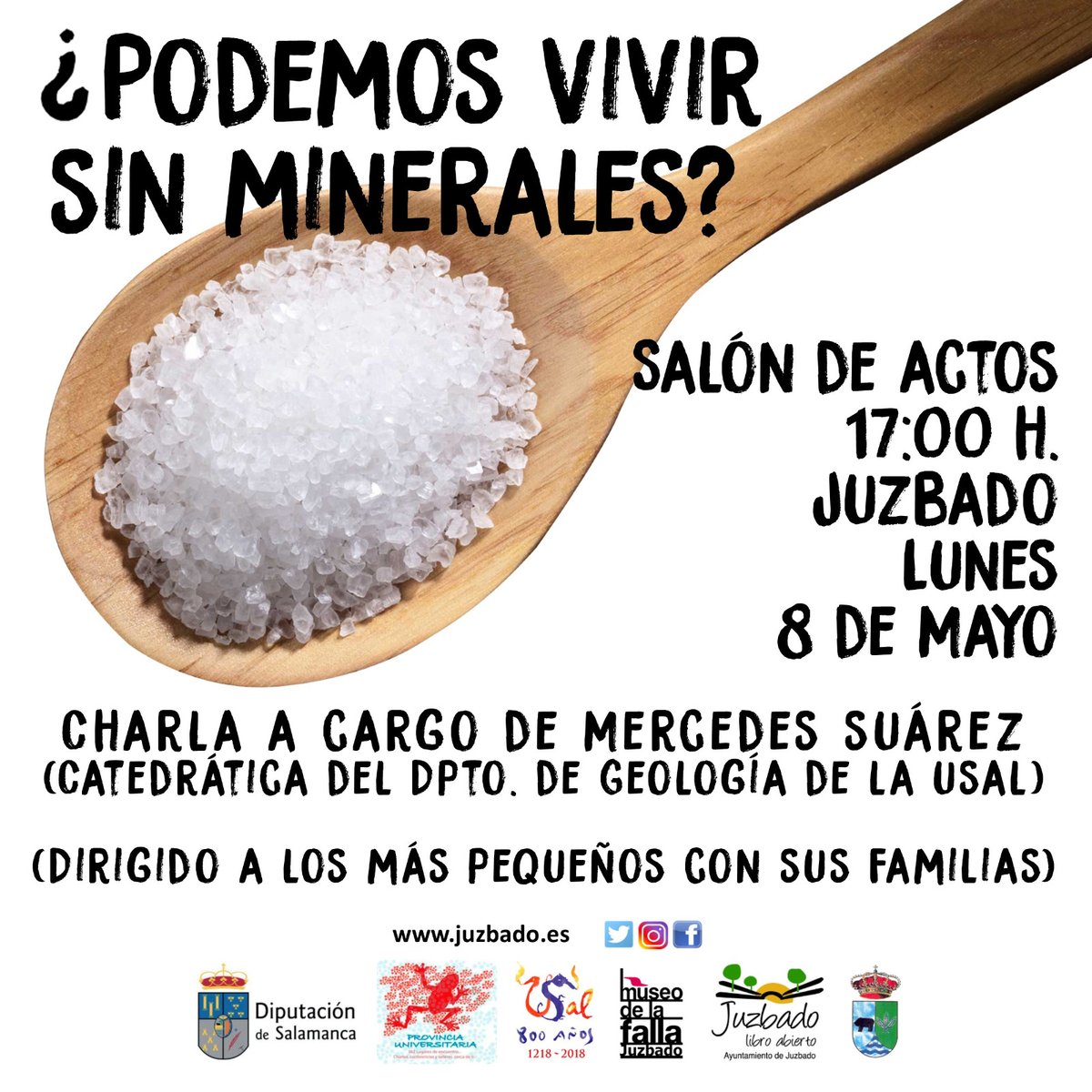 juzbadoayto's tweet photo. ¿Podemos vivir sin minerales? ...este es el sugerente título que nos propone Mercedes Suárez (#USAL) para acercarnos al mundo de la mineralogía. El lunes a las 17.00 h. En el salón de actos del Ayuntamiento de #Juzbado.
#Museodelafalla #mineralogía https://t.co/0O3UmHioAE