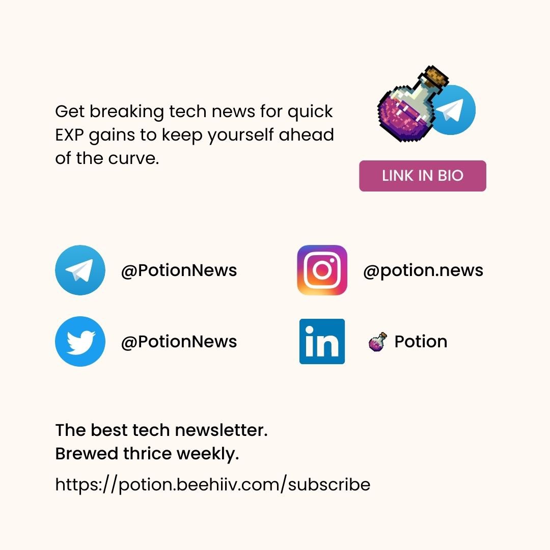 PotionToday's tweet photo. 🧪 Time for your weekly EXP gains! 
This week in tech: Godfather of A.I. quits Google and more. Swipe left for the latest updates ➡️

@PotionNews 

#technews #tech #google #ai #chatgpt #openai #technology #ibm #software #engineer #layoffs #startup #thisweekintech #potionnews https://t.co/qT2531TtHD
