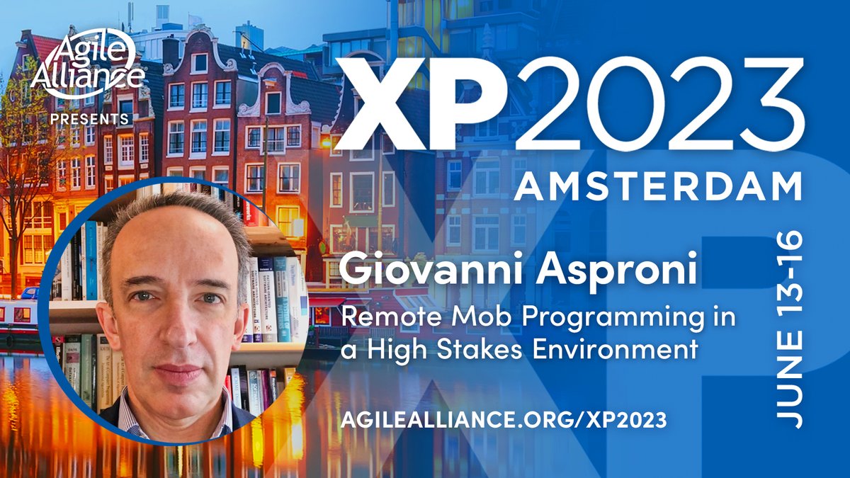 🌷We are very happy to have <a href="/gasproni/">Giovanni Asproni (@gasproni@mastodon.social)</a> as a speaker for #XP2023 in Amsterdam this year! 🎉With the <a href="/AgileAlliance/">Agile Alliance</a> Come learn more about 'Remote Mob Programming In A High Stakes Environment' Tickets here: agilealliance.org/xp2023/