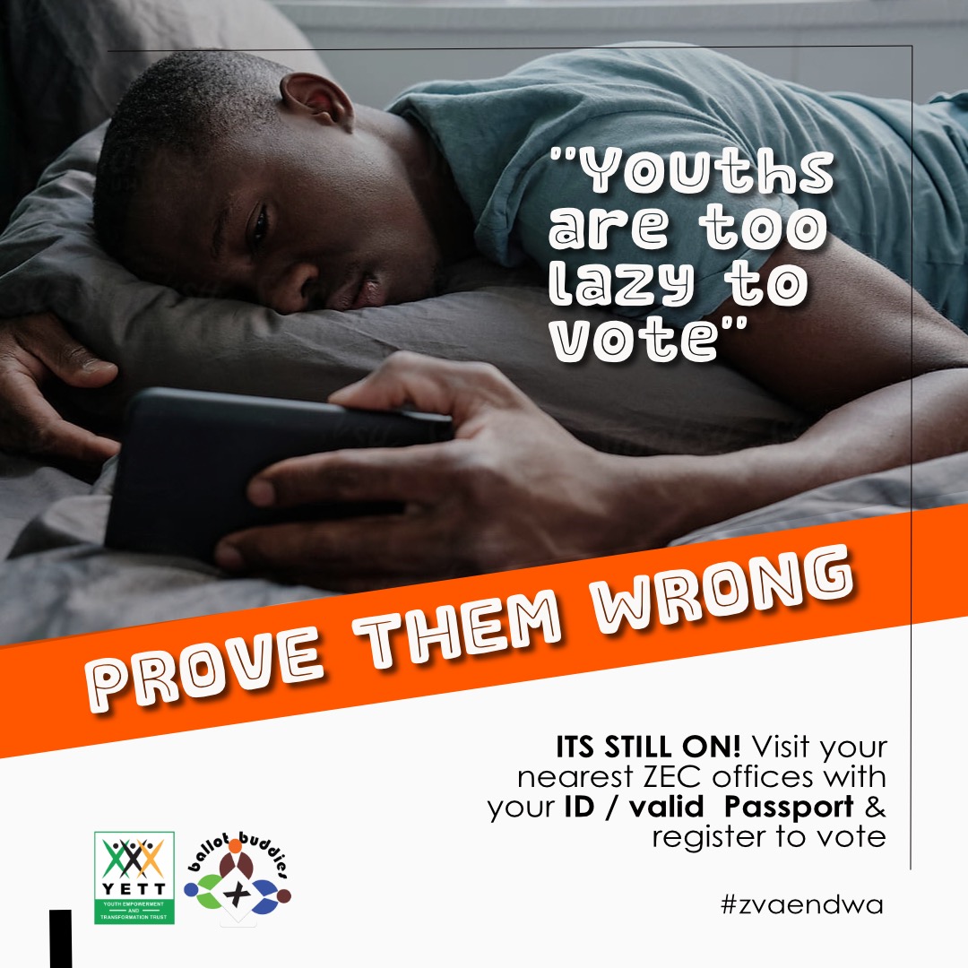 YetTrust's tweet photo. We know it's a Friday but we have to prove them wrong. Voter Registration is still on!!!!!!!
#ihavetovote
#zvaendwa https://t.co/hhXSiW0IxI