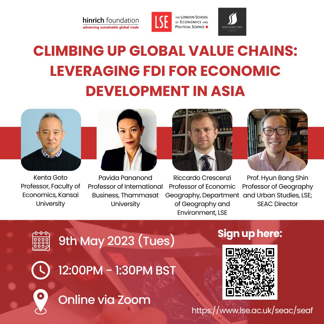 Looking forward to discussing how global value chains bear implications for countries and firms in Asia in this panel on 9 May. All are welcome!