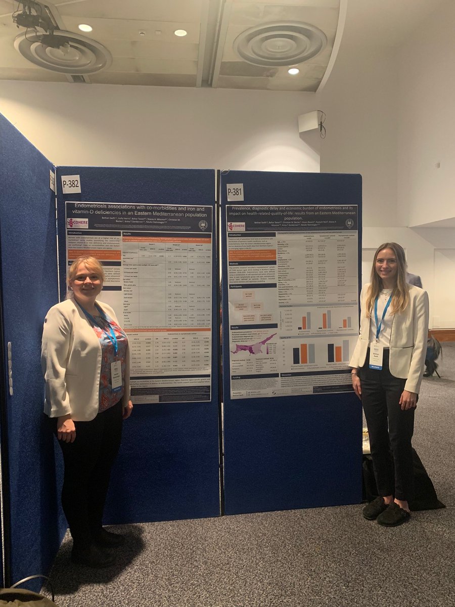 Two posters from <a href="/bethan_swift/">Bethan Swift</a> on the effects of endometriosis in the Eastern Mediterranean population at #wce2023