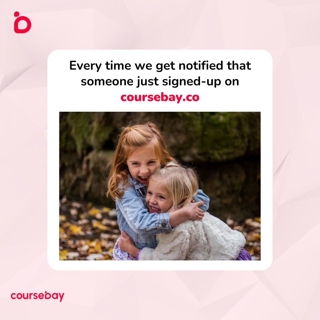 coursebay's tweet photo. Our hearts melt every time we get notified that someone just signed-up on https://t.co/bOtLjKENKc! ❤️🌟
Seeing people embrace their passion and turn their knowledge into profit is what we live for!
Join our community today and let's create something amazing together. 💻🌍 #TGIF https://t.co/9P5a7jMMFC