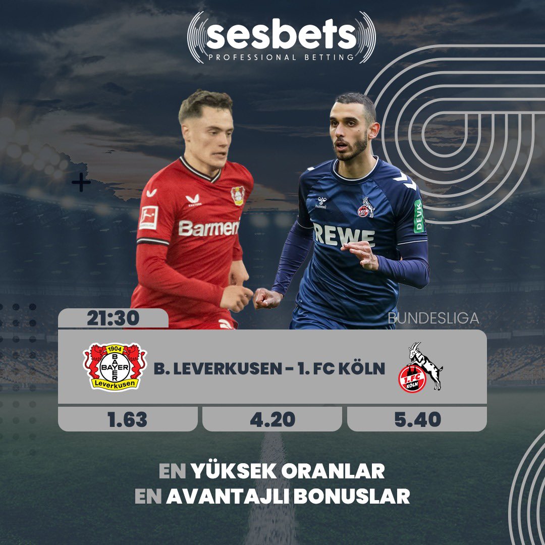 Sesbets's tweet photo. #Sesbets B.Leverkusen🆚Fc.Köln Skor Tahmini Etkinliği
🎁Doğru skor tahmini yapan herkese 25₺ Freebet
👉Takip et
⚠️RT-Fav Yap
⚠️Son işlem bonus olmamalı
▶️Kullanıcı adını #Sesbets etiketi ile 3 Ark. Etiketleyip yoruma yaz
👉 https://t.co/LZei897XYn https://t.co/u7PRYSfedJ