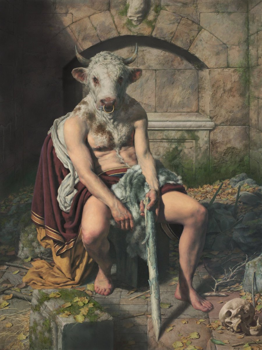 GM!! ☕️🎨 ‘Minotaur’, Oil paint and digital. New work &amp; drop very soon! 👀