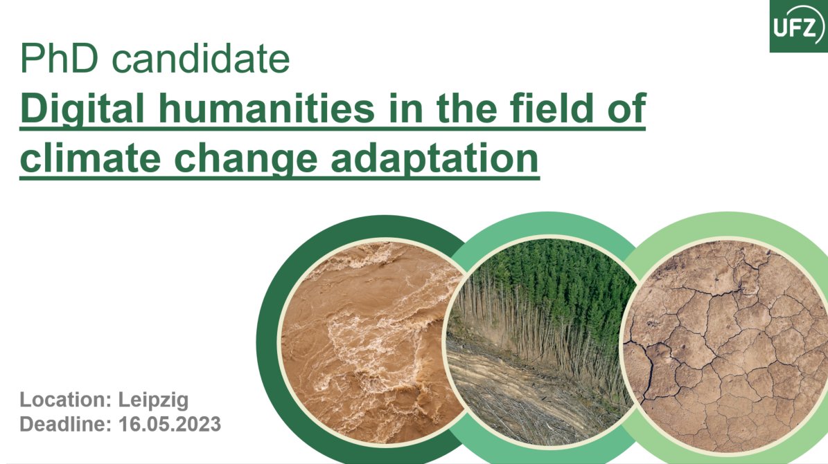 📢We are seeking a Ph.D. researcher enthusiastic about investigating ongoing climate change adaptation developments using digital humanities and mixed methods 
📅Deadline: 16.05
👉More info: recruitingapp-5128.de.umantis.com/Vacancies/2647… #AcademicJobs