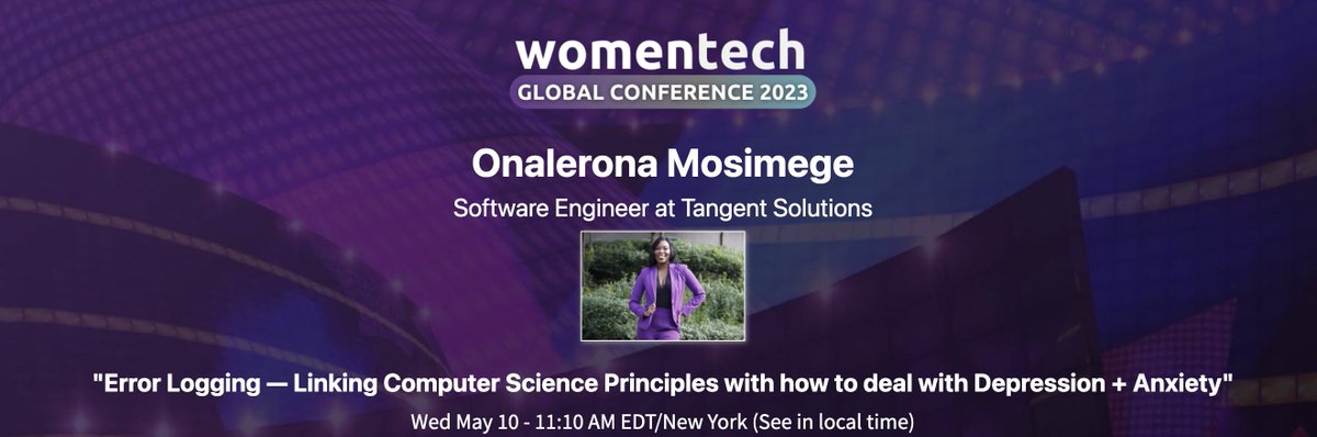 Excited to announce that I'll be speaking at the WomenTech 2023 Global Conference, next week 10th May.
I'll be touching on Mental Health, which is something I am very passionate about

Click on link to know how to join  #WTGC2023 <a href="/womentechnet/">WomenTech Network</a>  womentech.net/speaker/Onaler…