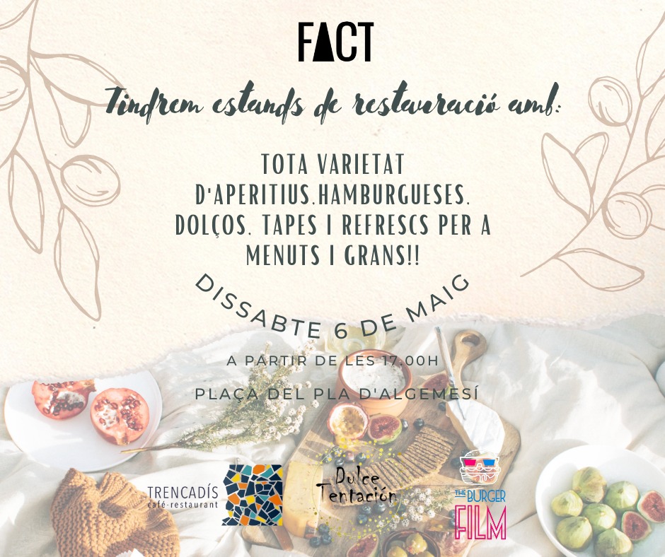 😃Demà 𝗮 𝗽𝗮𝗿𝘁𝗶𝗿 𝗱𝗲 𝗹𝗲𝘀 𝟭𝟳.𝟬𝟬𝗵 tindrem saborósos estands al 🤖𝐕𝐈 𝗙𝗘𝗦𝗧𝗜𝗩𝗔𝗟 𝗙𝗔𝗖𝗧🌺🍃🌞 ubicat a la 📍plaça del Pla d'Algemesí amb:

🍹 Trencadís Restaurant
🍨 Dulce Tentación
🍔 The Burguer Film

Vos esperem!!🥰
@algemesi_net