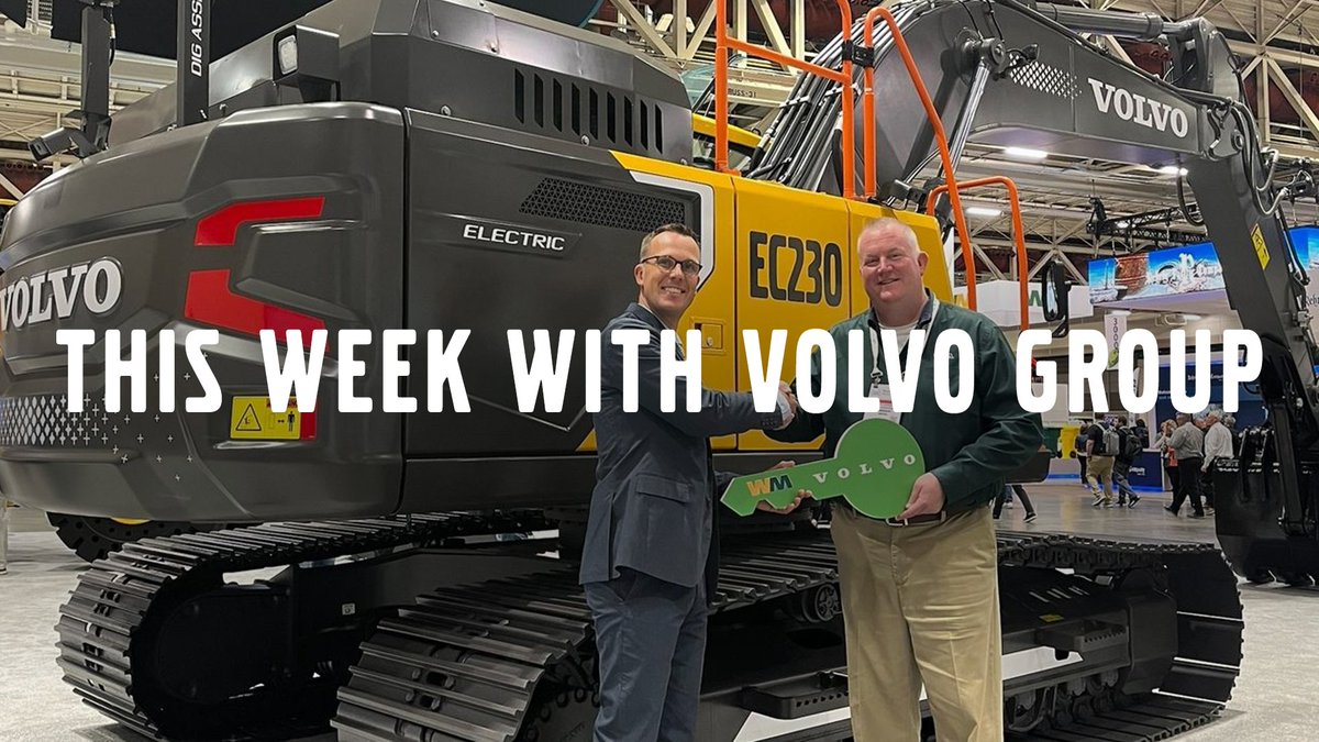 VolvoGroup's tweet photo. #VolvoGroupWeek - this week’s highlights
➡️ @VolvoTrucksNA triples the number of certified #EV dealerships in one year
➡️ Volvo CE will test 23 tons electric excavator EC230 in pilot project with WM
➡️ Mack Granite CNG debuts at WasteExpo https://t.co/S03OcaU0AU