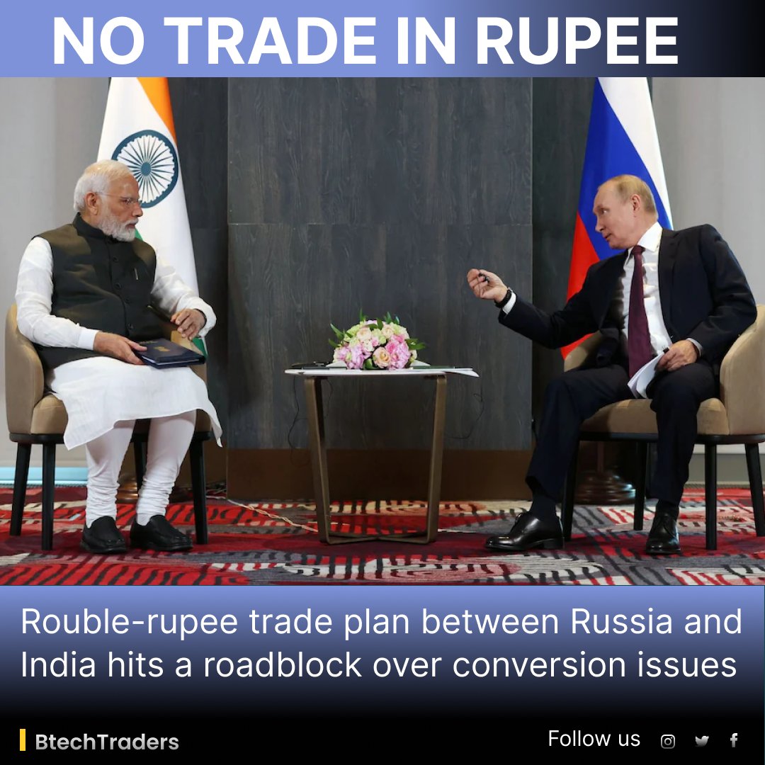 BtechTraders's tweet photo. Rouble-rupee trade plan between Russia and India hits a roadblock over conversion issues
#RUPEE #Russia #India https://t.co/gZKKWDmAxy