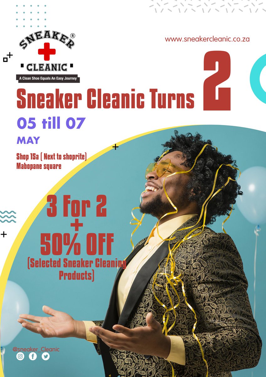 Sneaker_cleanic's tweet image. We are turning 2 today. Wish us a happy birthday 🎂

#uMjoloWithAzola Kelly Khumalo | Reserve Bank | Dumi Orlando Pirates #SenzoMeyiwatrial Thabo Bester