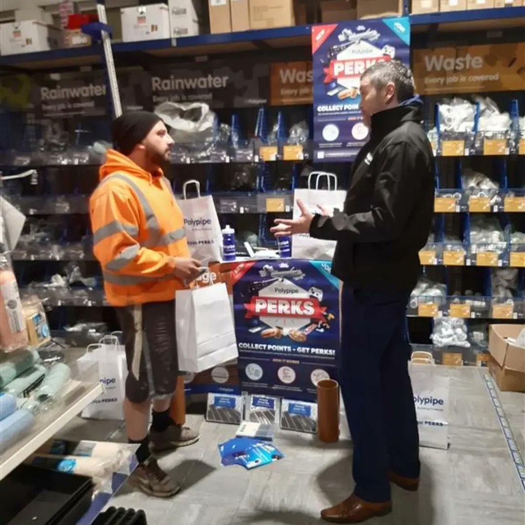 PolypipeTrade's tweet photo. It's all about keeping dry and promoting #PolypipePerks at @Jewson in Keighley this morning as Area Sales Manager David Black hosts a Trade Morning!
Remember, it's double points week with Polypipe Perks so get those invoices uploaded 👉 https://t.co/tNdra9w1Em
#TradeEvent https://t.co/ou1Nw5rcFs