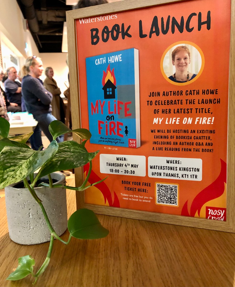WstonesKingston's tweet photo. What an incredible evening! Packed house, loads of books and great questions from the young ones 📚 
Congratulations @cath_howe  🎉🎉 and special thanks to @thesianpages ! @NosyCrow @NosyCrowBooks 

🖋️Ask our booksellers for a signed copy! #MyLifeOnFire https://t.co/IXAjkuHuty