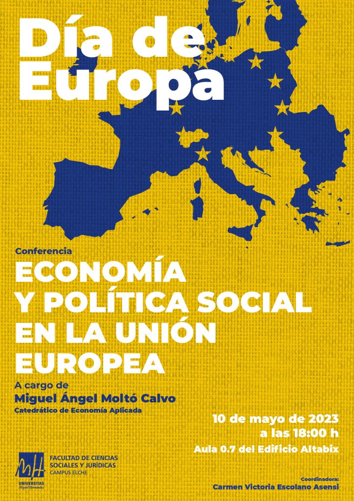 El próximo miércoles 10 de mayo, a las 18:00 h, y con motivo del Día de Europa, el Catedrático de Economía Aplicada Miguel Ángel Moltó Calvo, impartirá la conferencia «Economía y Política Social en la Unión Europea» en el Aula 0.7 del edificio Altabix.

relacioneslaborales.umh.es/2023/05/05/con…