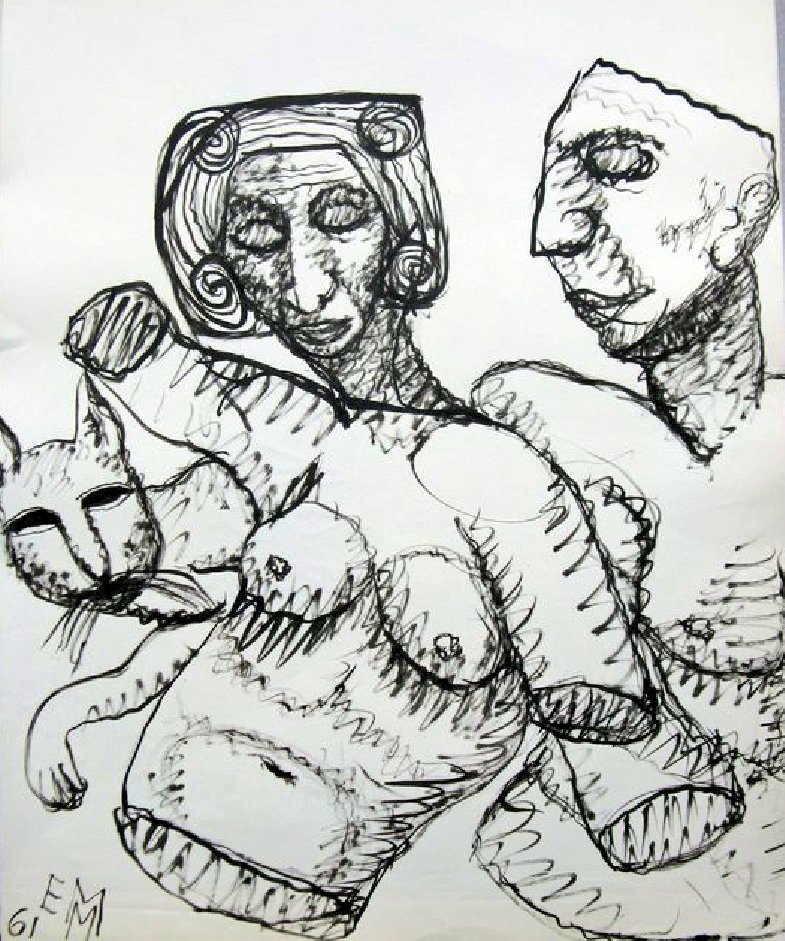 Letnapark's tweet photo. Else #Meidner *2.9.1901 Berlin - 5.5.1987 London 

[2x Frau, Mann, Katze, 1961 #WomensArt ] https://t.co/xtGGpyuGjc