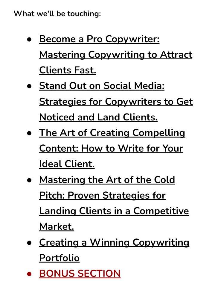 I've worked for 100s of clients over the last 3 years.

Surprises me when copywriters say landing clients is hard.

That's why I created "The Beginner Copywriter's Guide To Client Acquisition"

Want it FREE?

• Like 
• Retweet
• Comment "Client"

(MUST BE FOLLOWING)