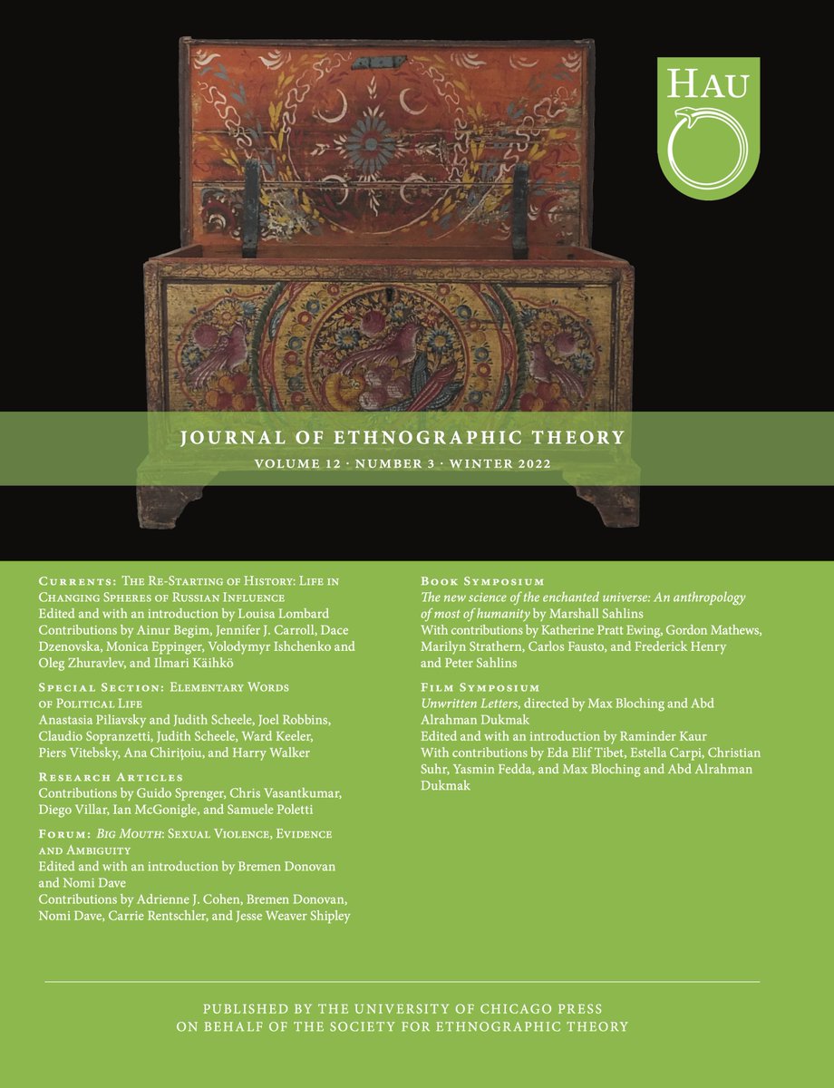 ***NEW ISSUE*** A Treasury of Ideas Read the full issue free for one month starting today: journals.uchicago.edu/toc/hau/2022/1… For highlights please see and subscribe to our newsletter: mailchi.mp/haujournal/hau…