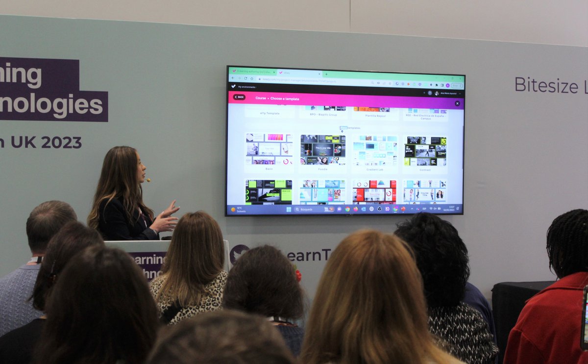 isEazy's tweet image. This crowded demo we had at @LearnTechUK by our Inside Sales Manager, Ana Apóstol!🤩The session “How to create accessible courses in 15 minutes? No skills or experience needed&quot; focused on overcoming challenges when creating #accessiblecontent. Learn more👉bit.ly/3AZdcgG