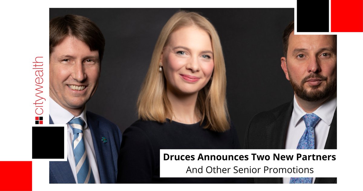 <a href="/DrucesLLP/">Druces LLP</a> announces two new partners and other senior promotions

Druces is pleased to announce that Caroline Cropley and Benjamin Lomer are promoted to the partnership. Matt Duncan, partner, becomes Head of Private Wealth.

Read more: citywealthmag.com/news/druces-an…

#Citywealth #work