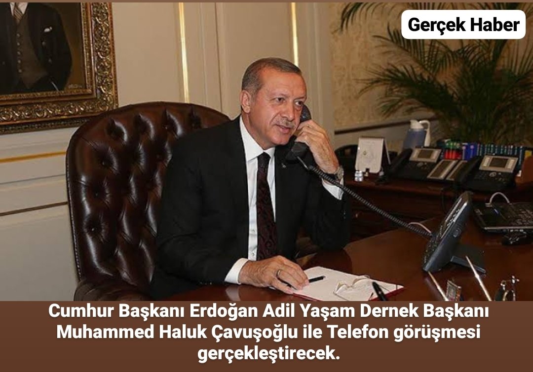 Cumhurbaşkanı Erdoğan yoğun talepler üzerine Adil yaşam Derneği Başkanı Muhammed Haluk Çavuşoğlu ile  bugün tahmini saat 14:00'da telefon görüşmesi gerçekleştirecek.
Kamuoyunda merak edilen #GenelAf konusumu ele alınacak? #Sondakika