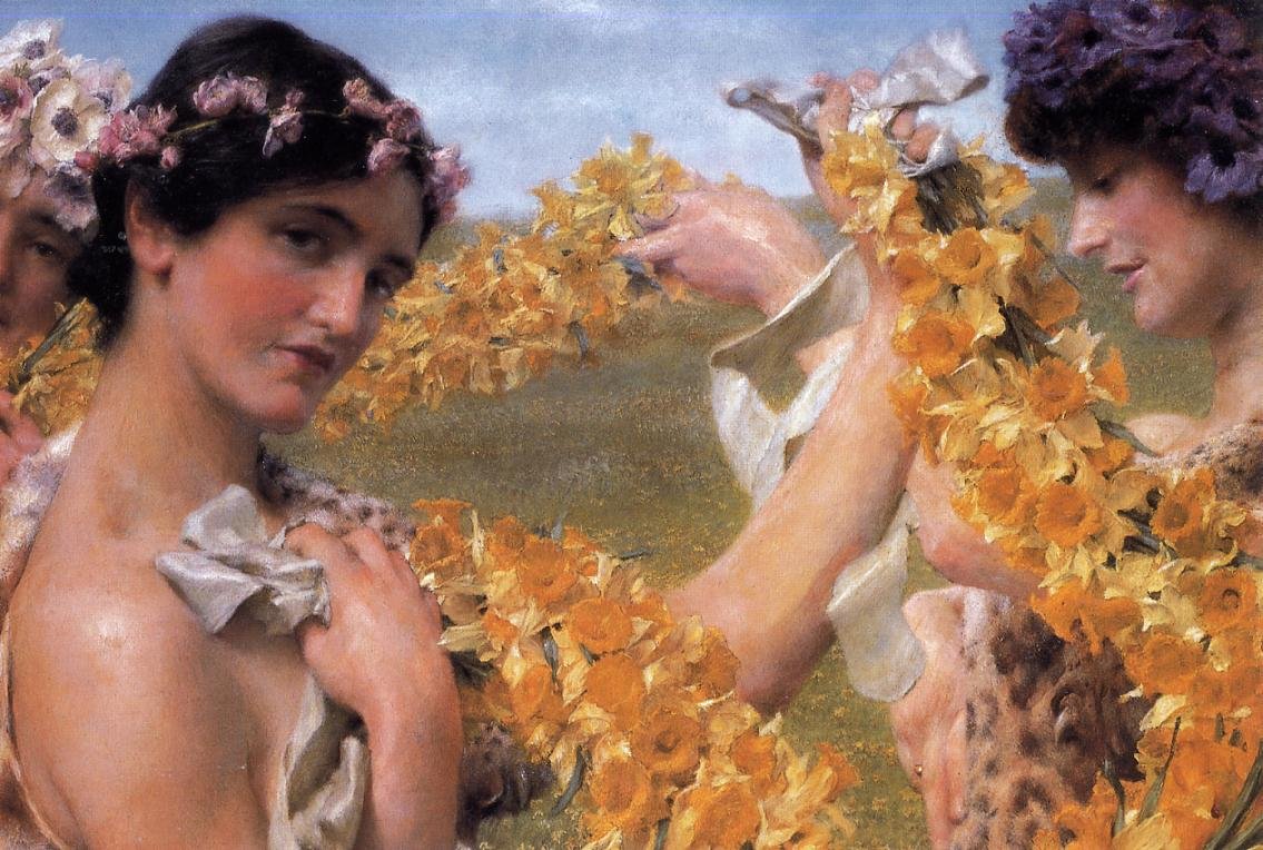"When flowers return" by Lawrence Alma-Tadema (1911)