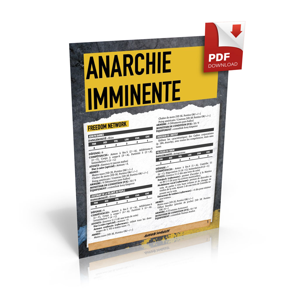 BlackBookjdr's tweet image. 🔥On vous a déjà dit que vous pouviez utiliser tous les suppléments de lore Shadowrun 6e édition avec la version Anarchy du jeu ? 🤘
Ils sont light côté règles, mais pour ceux qui veulent une conversion officielle... elle est là, et elle est offerte !🆓
🔽
black-book-editions.fr/news-7171.html
