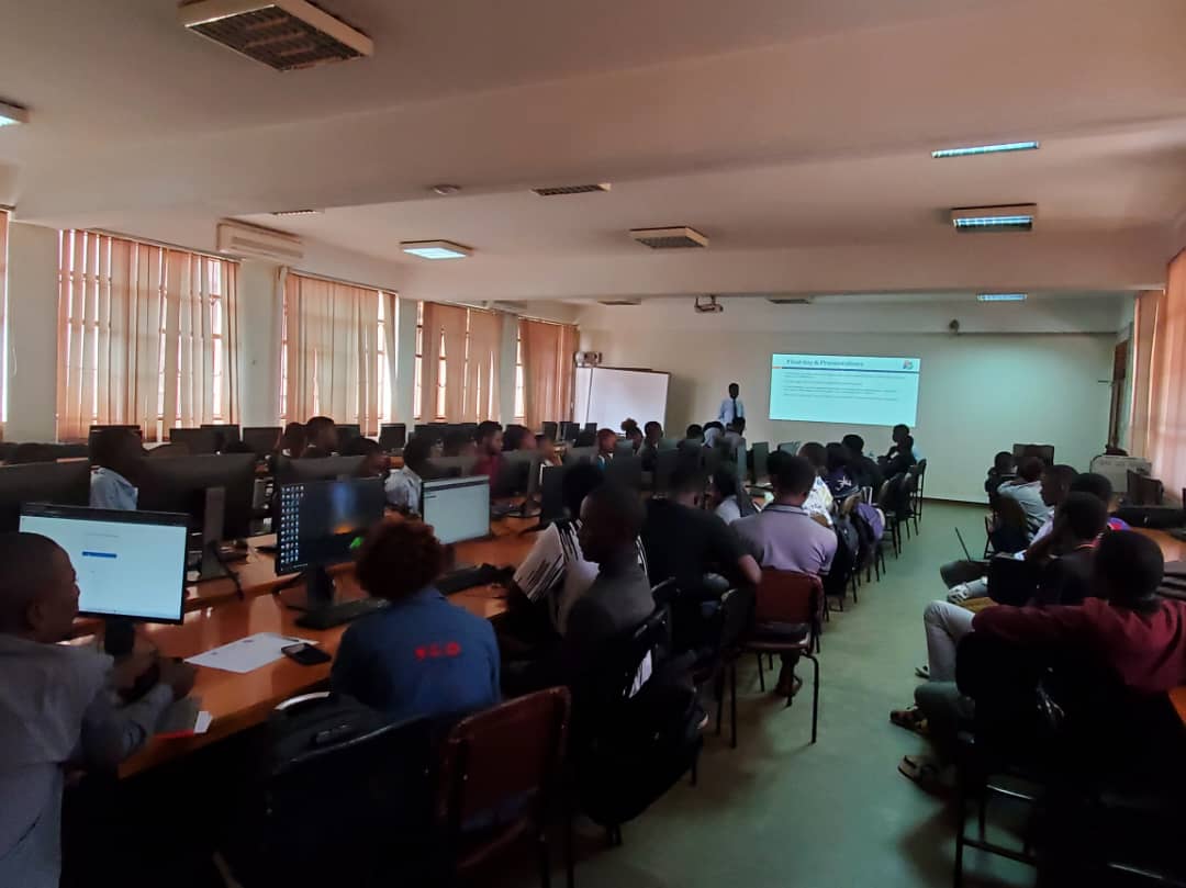 The handover ceremony for the Geo YouthMappers Chapter at Makerere University is underway at the College of Engineering