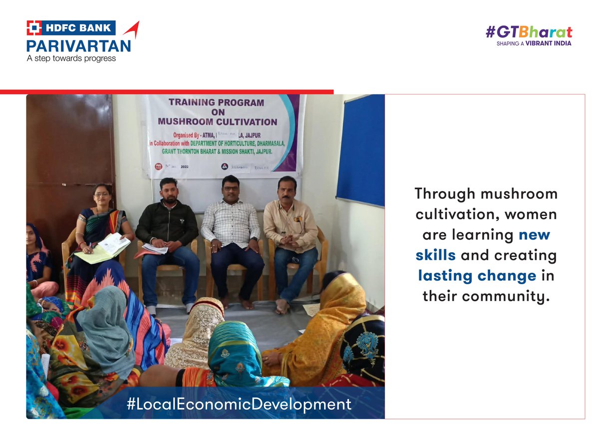 GrantThorntonIN's tweet image. #LocalEconomicDevelopment | In the heart of Khairabad village in Jajpur, Odisha, 35 determined women from three Self Help Groups - Anantajew SHG, Mahavir SHG, and Babasapaneswar SHG - are defying the odds and transforming into successful #agripreneurs.